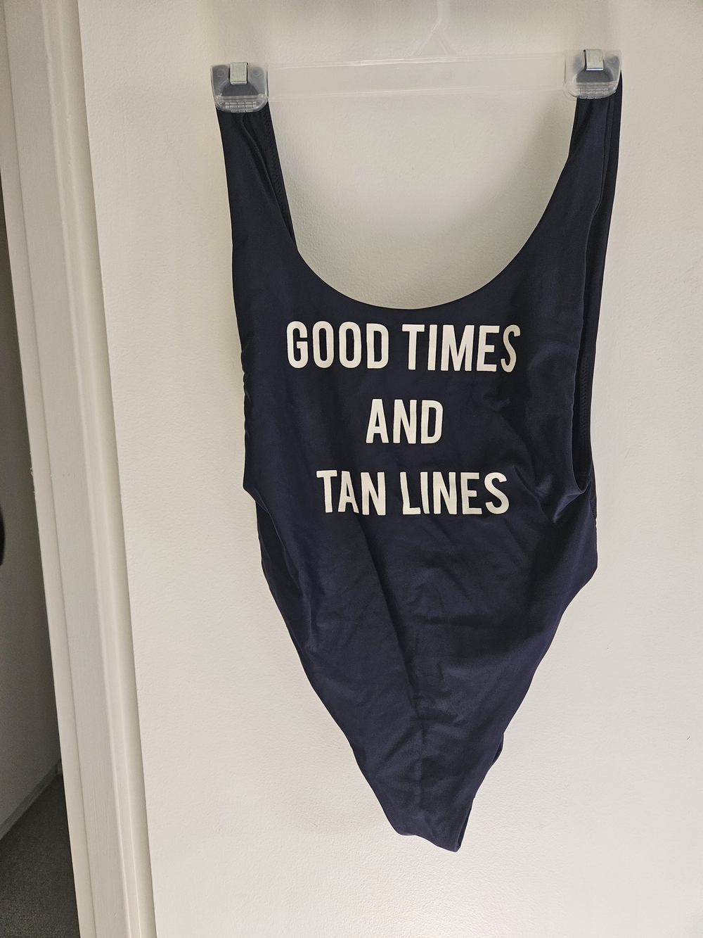 Women’s Navy One-Piece Swimsuit - Good Times and Tan Lines